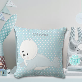 Almofada Monograma de Selo Polka-Dot Baby Artic