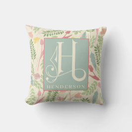 Almofada Monograma de Tiporgrafia de Rolagem de Primavera d