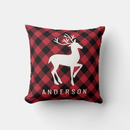 Almofada Monograma de Xadrez de Buffalo Vermelho Russo