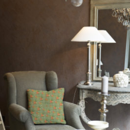 Almofada Monograma do padrão floral da horta verde pastel