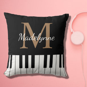 Almofada Monograma do teclado Piano do tema Música Branca P
