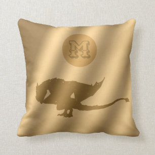 Almofada Monograma Dourado de luxo Dragão