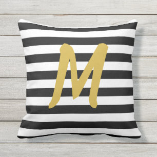 Almofada Monograma Dourado do falso feito sob encomenda em
