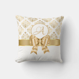 Almofada Monograma Dourado Elegante