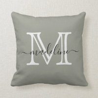 Monograma Elegante Evergreen Fog Moderno
