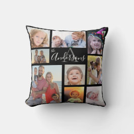 Almofada Monograma Família Oito Foto Personalizada