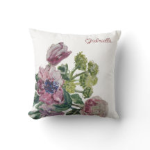 Monograma floral branco, branco, cor-de-rosa