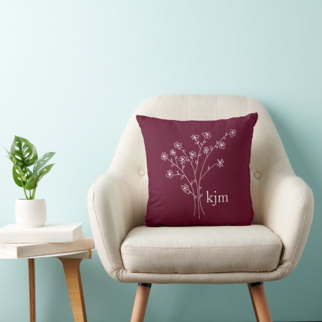 Almofada Monograma Floral Minimalista (Cadeira)