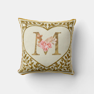 Almofada Monograma Floral Personalizado