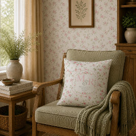 Almofada Monograma Floral Romântico | Casa de Campo Vintage