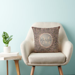 Almofada Monograma Glitografia Leopardo Chic