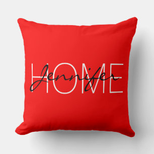 Almofada Monograma home de cor vermelha