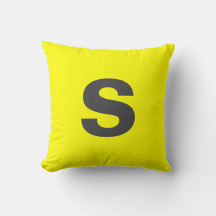 Almofada Monograma Inicial Amarelo Neon