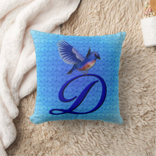 Almofada Monograma Inicial de Bluebird D