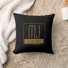 Monograma inicial preto e Dourado moderno