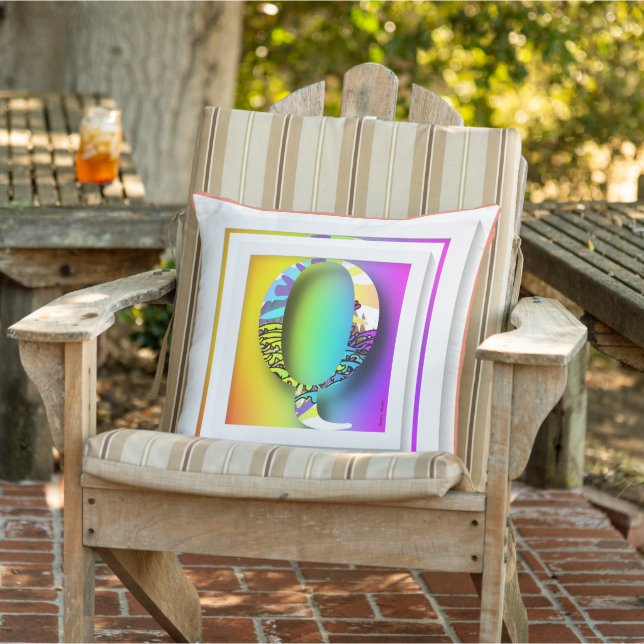 Almofada Monograma inicial Q arco íris (Cadeira)