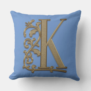 Almofada Monograma K Cornflower Blue Family Wedthday