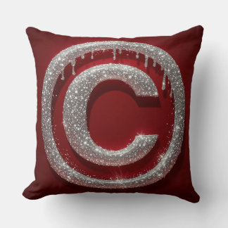 Almofada Monograma Letra C com Brilho Chrome Drip