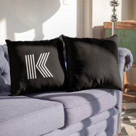Almofada Monograma Minimalista Moderno Preto e Branco