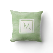 Monograma Moderno de Mármore Verde Simples e Verde