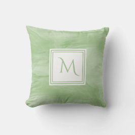 Almofada Monograma Moderno de Mármore Verde Simples e Verde