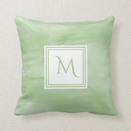 Almofada Monograma Moderno de Mármore Verde Simples e Verde