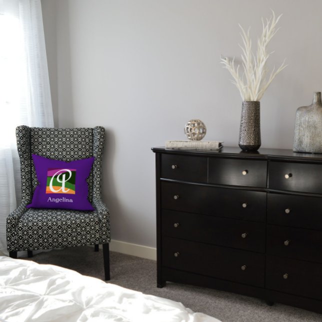 Almofada Monograma Moderno - Letra Travesseiro decorativo p (Criador carregado)