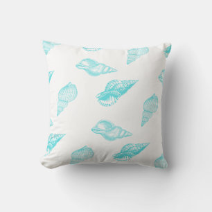 Almofada Monograma náutico Cascas de Caça Aqua Azul Teal