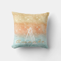 Monograma Nome do Omã Tiffany Aqua Peach Azul Dour