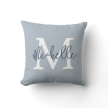 Monograma Nome inicial Script Dusty Blue