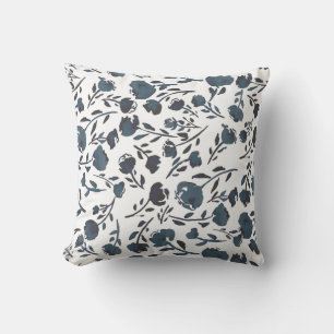 Almofada Monograma Opcional Floral Branco e Azul
