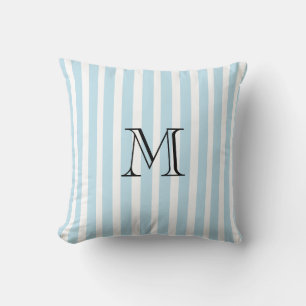 Almofada Monograma Personalizado Azul Branco com travesseir