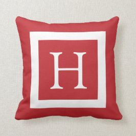 Almofada Monograma Personalizado Branco Vermelho