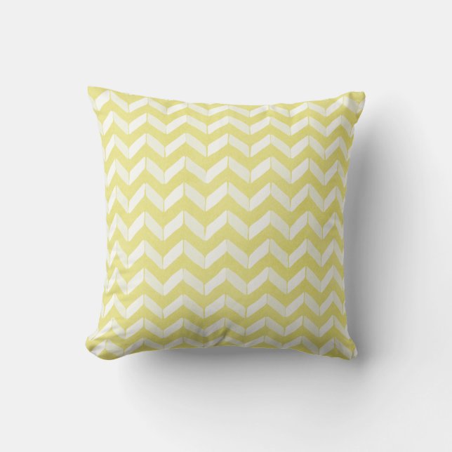 Almofada Monograma Personalizado Chevron Amarelo Chic Paste (Frente)