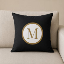 Monograma Personalizado com Selo Central em Preto 