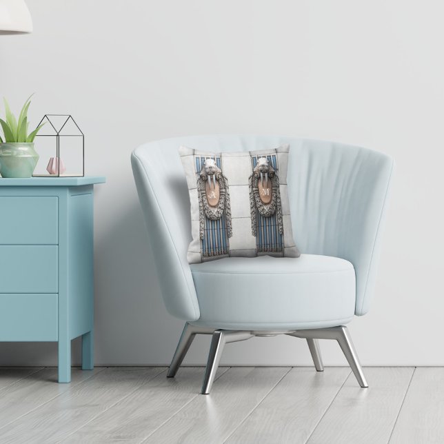 Almofada Monograma Personalizado da Escultura Beaux Arts Wa (Criador carregado)