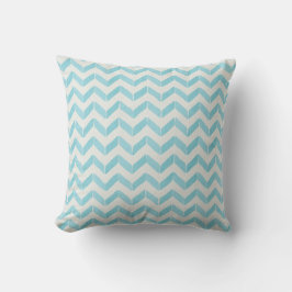 Almofada Monograma Personalizado da Turquoise Chevron Chic