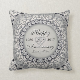 Almofada Monograma Personalizado de Aniversário Ornamental