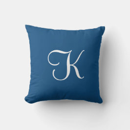 Almofada Monograma Personalizado de Azul Clássico Sólido Mo