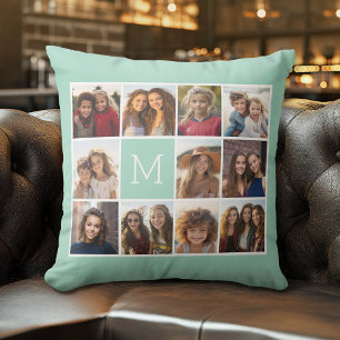 Almofada Monograma Personalizado de Colagem de Fotografias