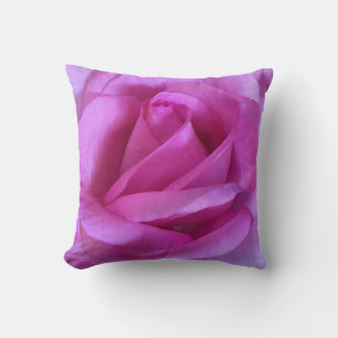 Almofada Monograma personalizado de foto de rosa púrpura r
