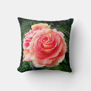 Almofada Monograma personalizado de fotos de rosa-rosa-giga