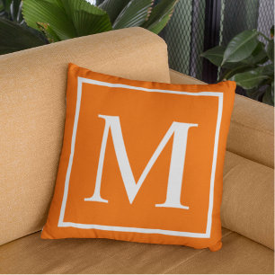 Almofada Monograma Personalizado de Laranja Clorideira Eleg