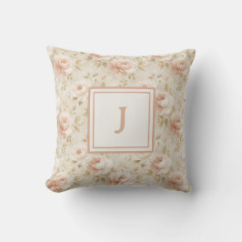 Almofada Monograma Personalizado – Floral Moderno Elegante
