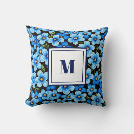 Almofada Monograma Personalizado – Floral Moderno Elegante