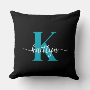 Almofada Monograma Preto Teal