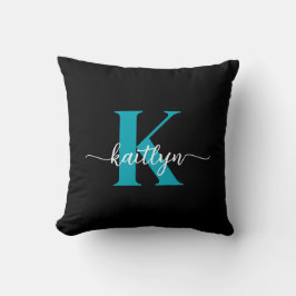 Almofada Monograma Preto Teal