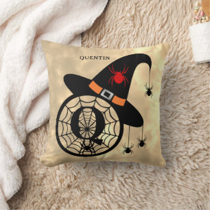 Almofada Monograma Q Halloween Sky Witeen Nome das Aranhas