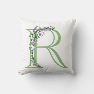 Almofada Monograma R Lavanda Eucalipto