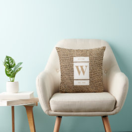 Almofada Monograma Russo Burlap Inicial